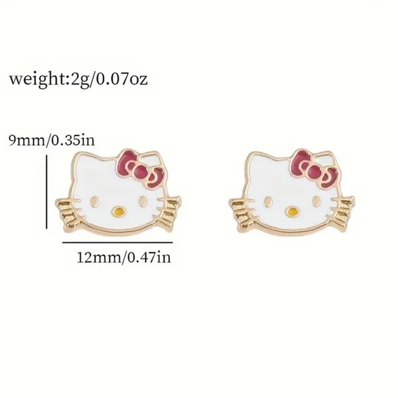 Hello Kitty Inspired Novelty Earrings - Picture 5 of 5